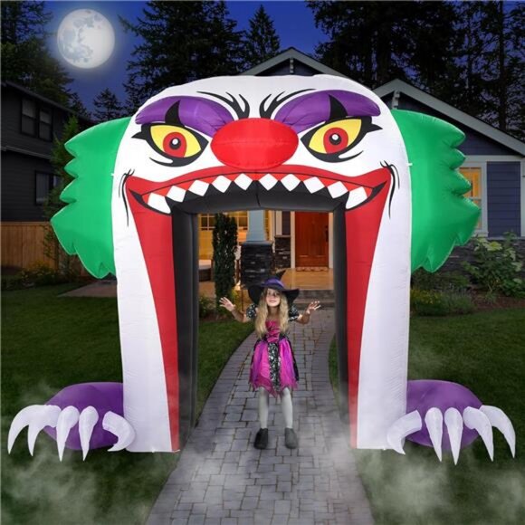 Giant 10 FT Halloween Inflatables Clown Archway Outdoor Decorations - Picture 6 of 7